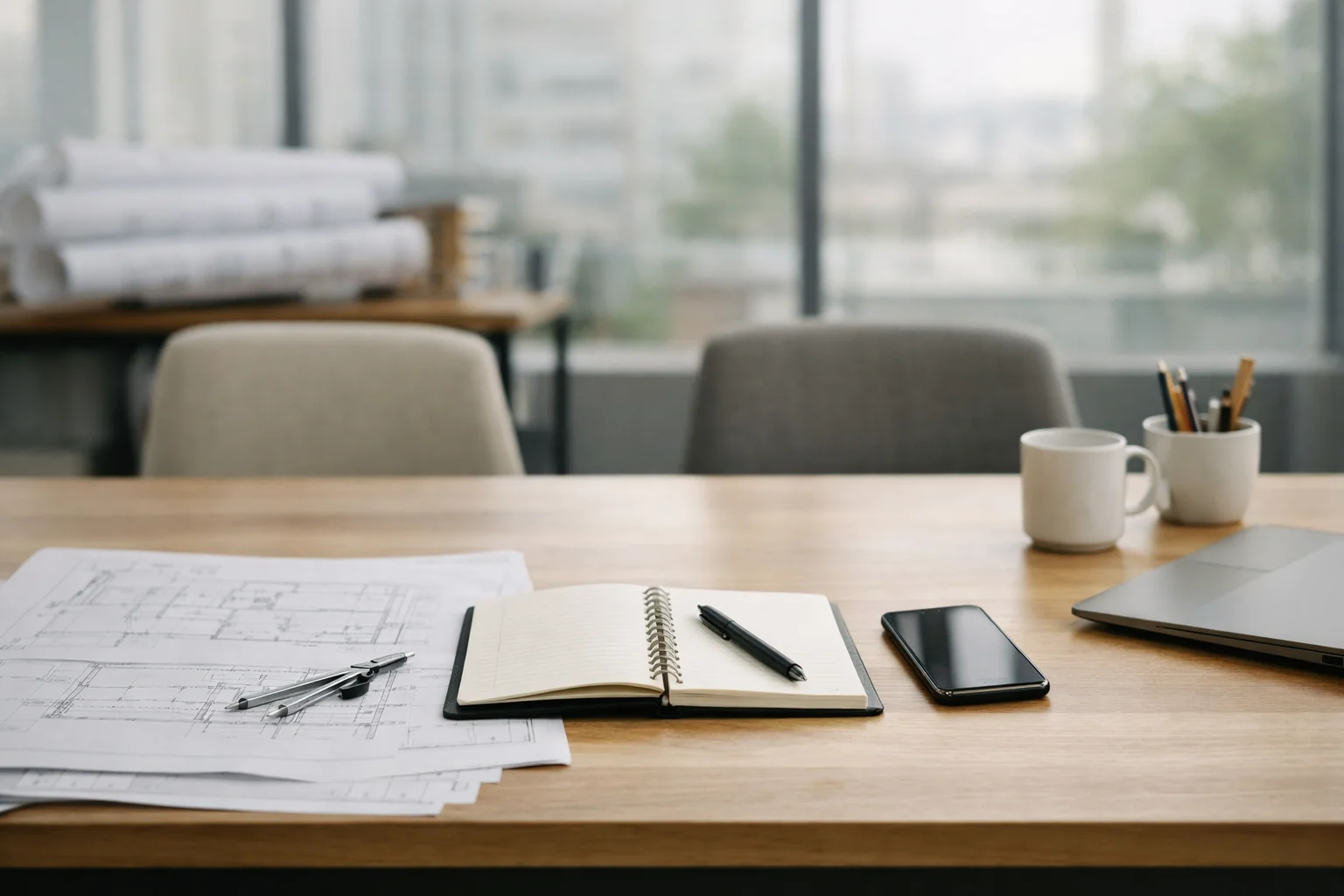 Consultation or planning workspace visual for contact context